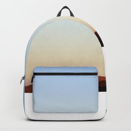 High Moon Sky Backpack | Wide Angle, Color, Calm, Daytime, Open Spaces, Mountains, Peaceful, Minimal, Moon, Relaxation 