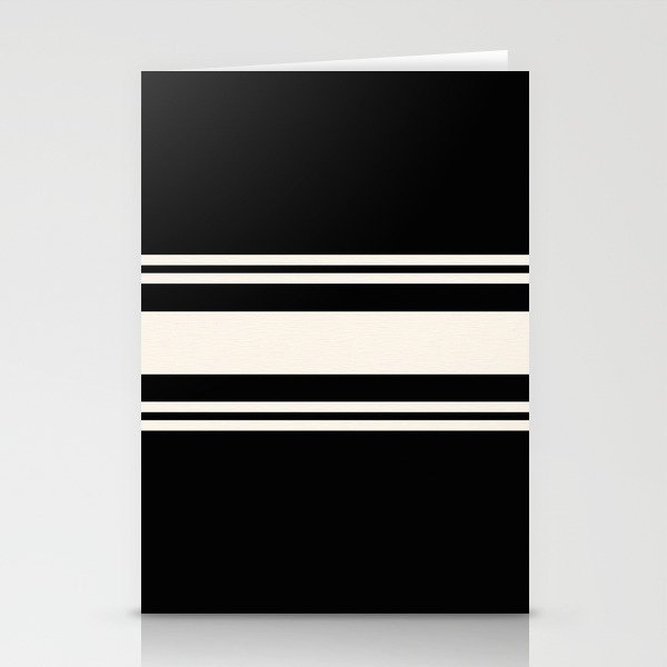 Black and white retro 60s minimalistic stripes Stationery Cards