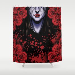 Creepy Vampire Dracula Print Halloween Pattern Shower Curtain