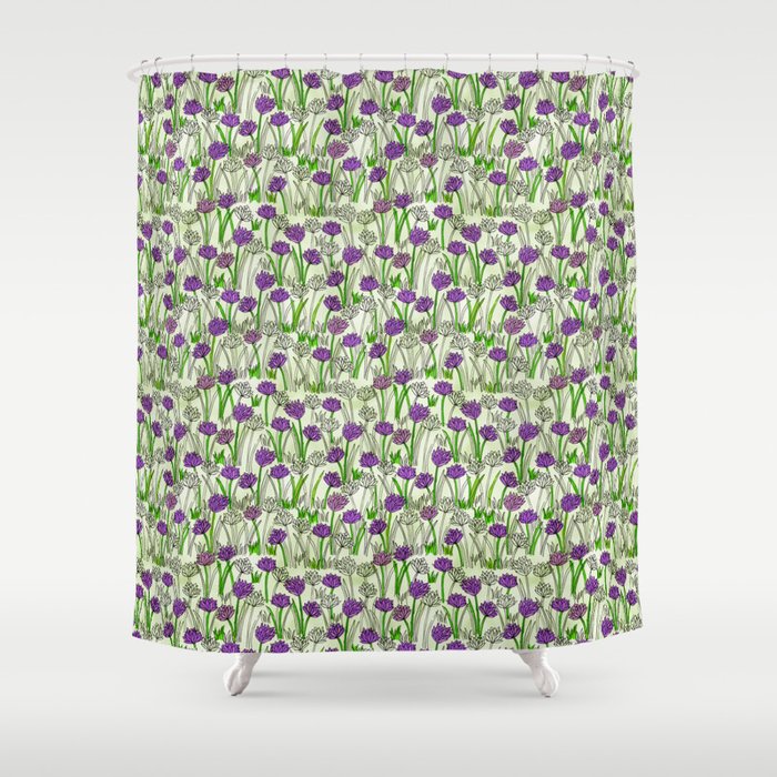 A Field of Chives Shower Curtain