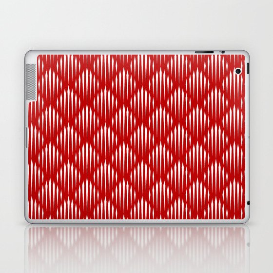 Red and White Abstract Pattern Laptop & iPad Skin
