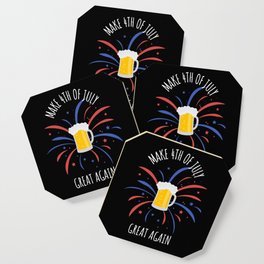 Make 4th of July Great Again Funny Trump Drinking Coaster
