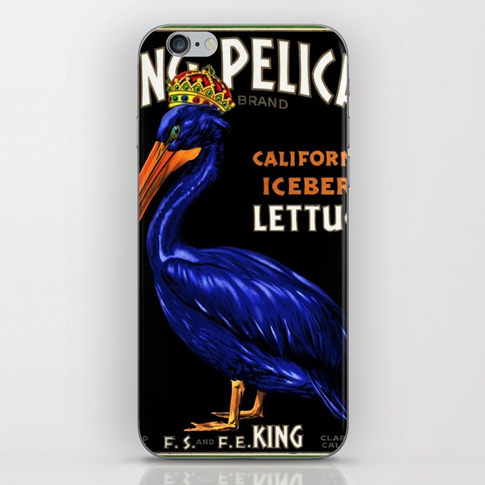 King Pelican blue brand California Iceberg Lettuce vintage label advertising poster / posters iPhone Skin