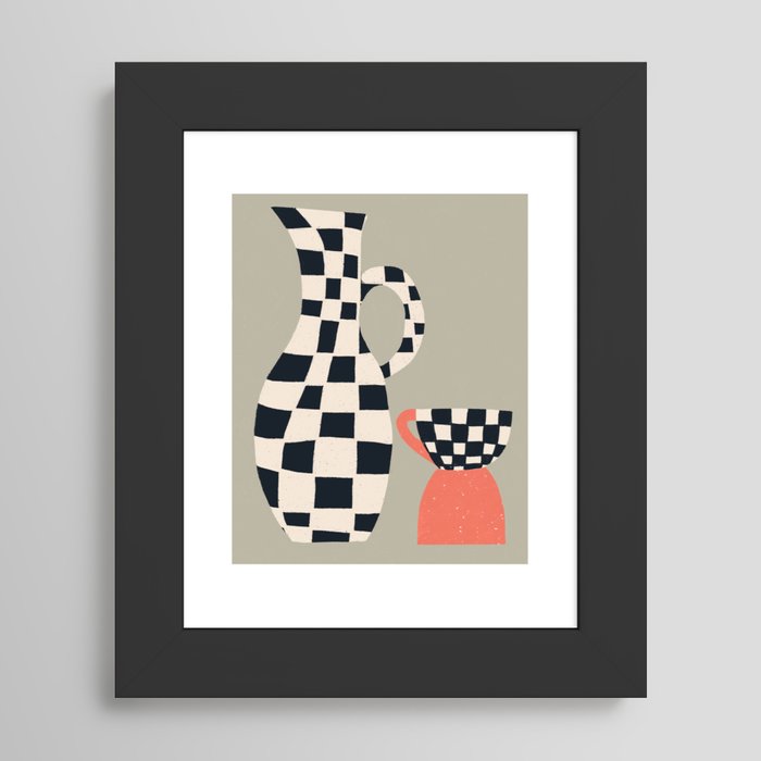 Checkered vases Framed Art Print