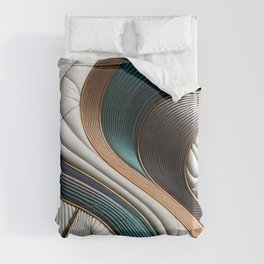 Mid Century Mod Swirl Abstract Puff Pattern Duvet Cover