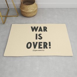 War is over, if you want it, peace message, vintage illustration, anti-war, Happy Xmas, song quote Rug
