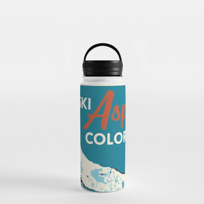 Vintage Ski Aspen Poster Water Bottle