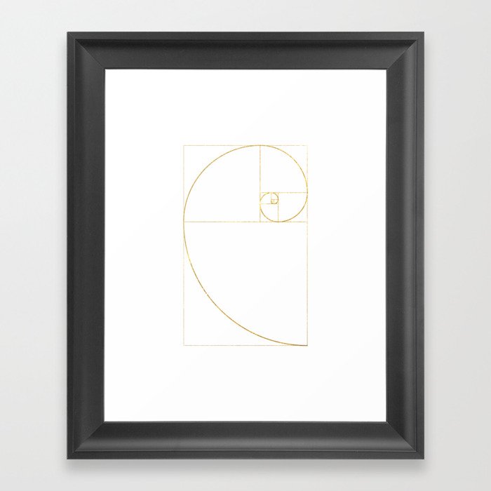 Golden Ratio Sacred Fibonacci Spiral Framed Art Print