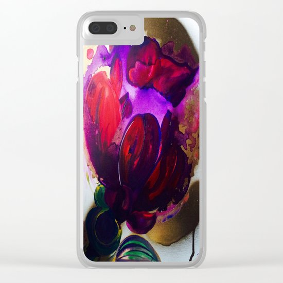 Purple and Gold Poppies Maybe? Clear iPhone Case