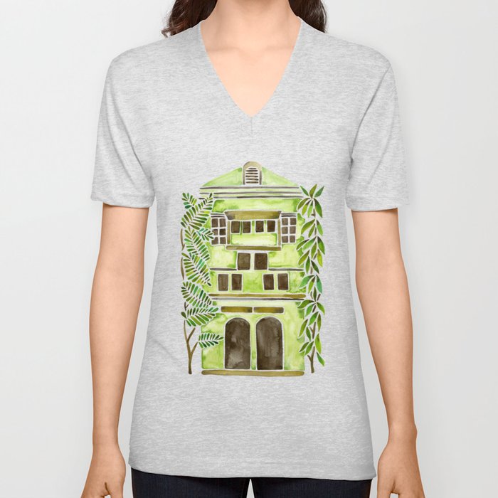 Tropical House – Lime V Neck T Shirt