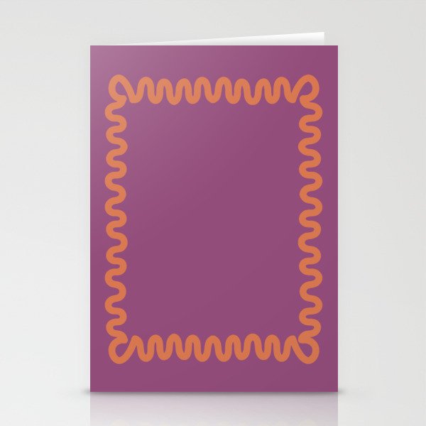 Wavy Lines - Orange Purple Stationery Cards
