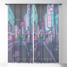 A Neon Wonderland called Tokyo Sheer Curtain