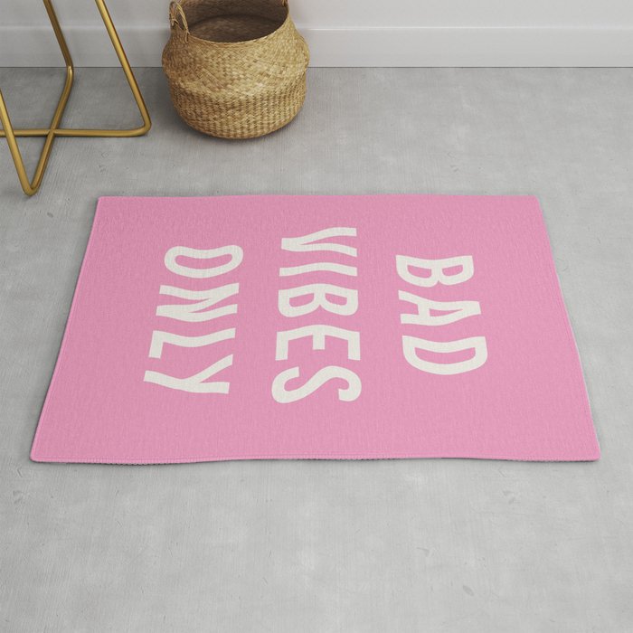 Bad Vibes Only Hot Pink Rug