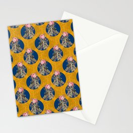 Lelieur's Four Seasons Rose Pattern on Yellow Stationery Card