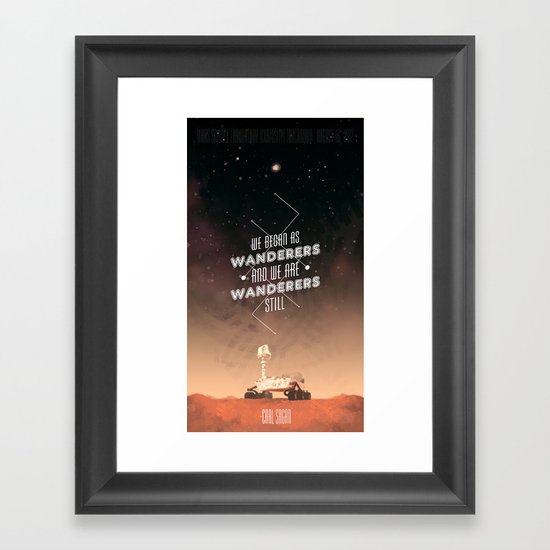Wanderers - MSL/Curiosity Commemoration Print Framed Art Print