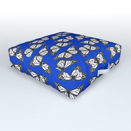 Monarch butterflies on blue Outdoor Floor Cushion