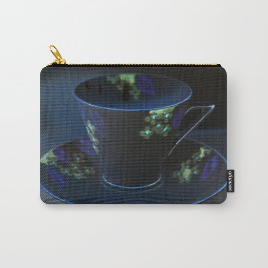Midnight Blue Teacup | Still Life of Vintage Teacup Carry-All Pouch