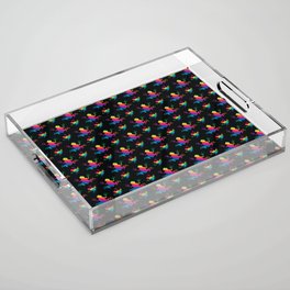 Rainbow Frogs Pattern Acrylic Tray