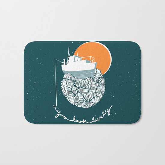 Fishing for Compliments Bath Mat