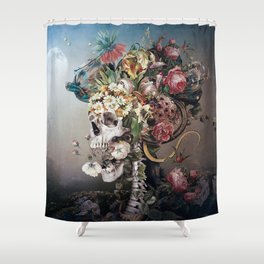 Flower skull Shower Curtain