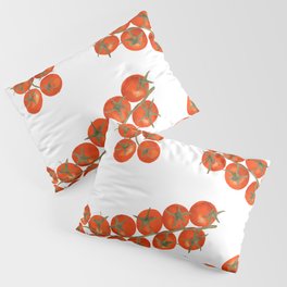 Red tomato branch watercolor pattern print Pillow Sham