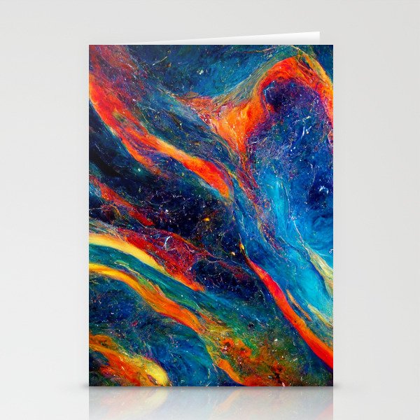 Multi-Colored Galactic Marble Stationery Cards
