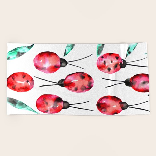 Лето.Божьи коровки Beach Towel