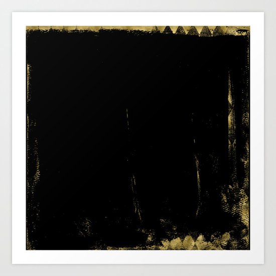 Black and Gold grunge modern abstract backround I Art Print