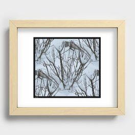 Seamless Frozen Tree Recessed Framed Print