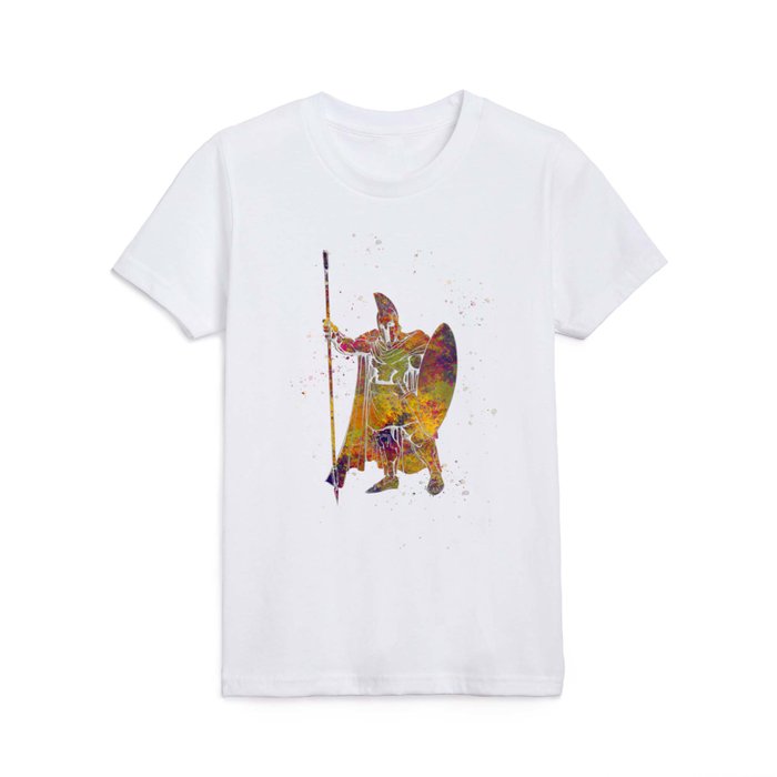 Greek warrior in watercolor Kids T Shirt