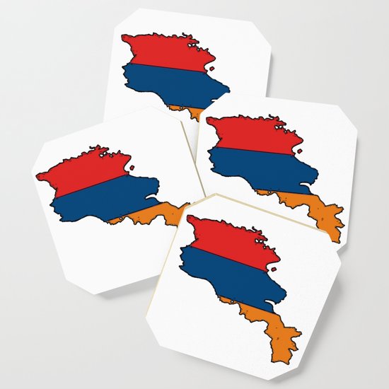 Armenia Map With Armenian Flag Coaster By Havocgirl Society6