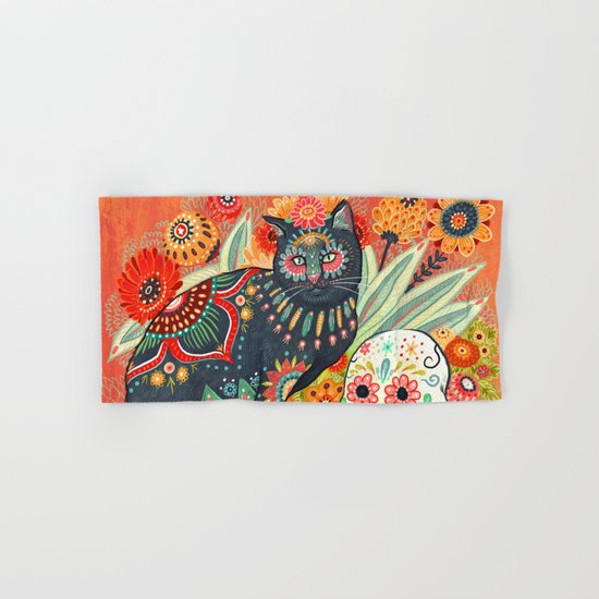 Dia De Los Muertos Cat Hand & Bath Towel