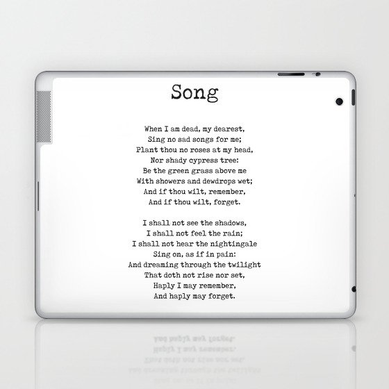 Song - Christina Rossetti Poem - Literature - Typewriter Print Laptop & iPad Skin