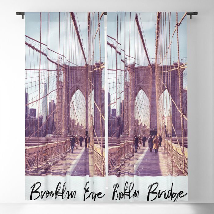 Brooklyn Bridge Vintage Style Photo Blackout Curtain