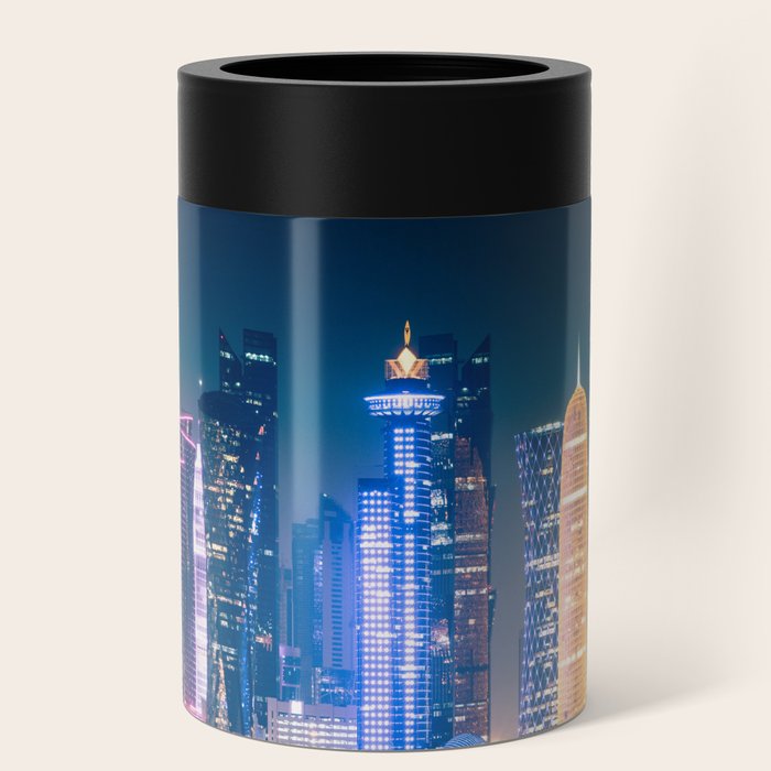 doha skyline in qatar Can Cooler by franckreporter Society6