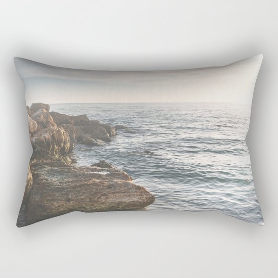 Ocean (Rocks Within the Misty Blue) Rectangular Pillow