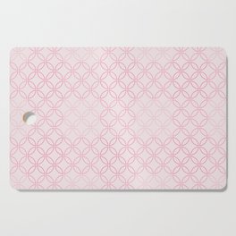 Pink Four Leaf cement circle tile. Geometric circle decor pattern. Digital Illustration background Cutting Board