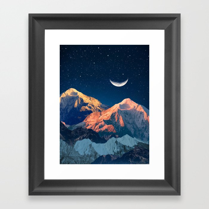 Half Moon Mountain Framed Art Print