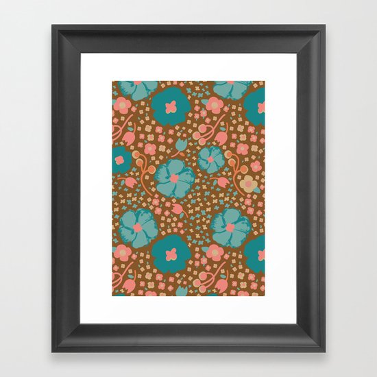 Town Square Floral Framed Art Print