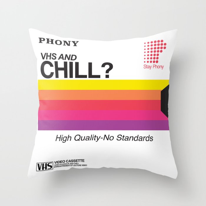 VHS and Chill Throw Pillow