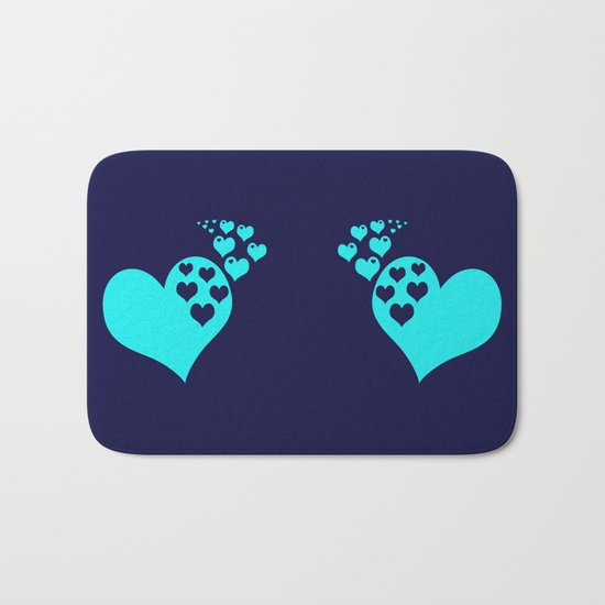 Love Navy Turquoise Bath Mat