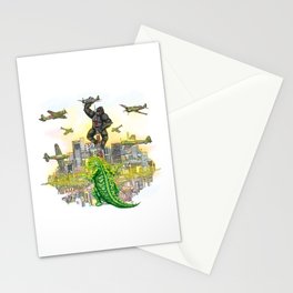 Godzilla vs King Kong  in tokyo ? Stationery Card