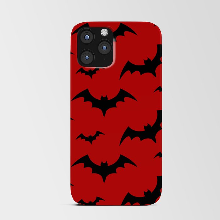 Halloween Bats Red & Black iPhone Card Case