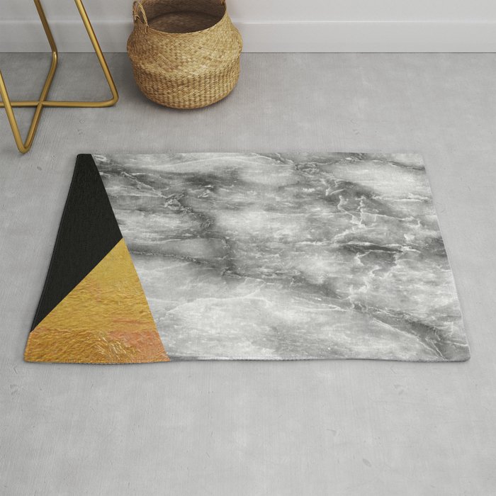 marble and gold Rug