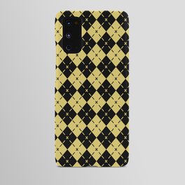 Mustard Yellow And Black Argyle Pattern,Geometric Diamond Abstract, Android Case