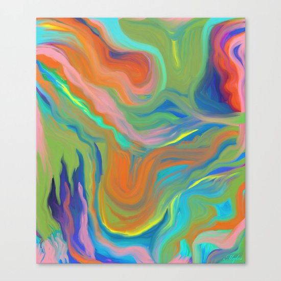 AGATE INTERPRETED: HOT WAVES SUMMER BREEZE OIL PAINTING Canvas Print