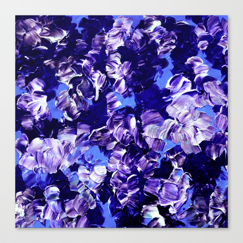 Floral Fantasy 2 Bold Blue Lavender Purple Abstract Flowers