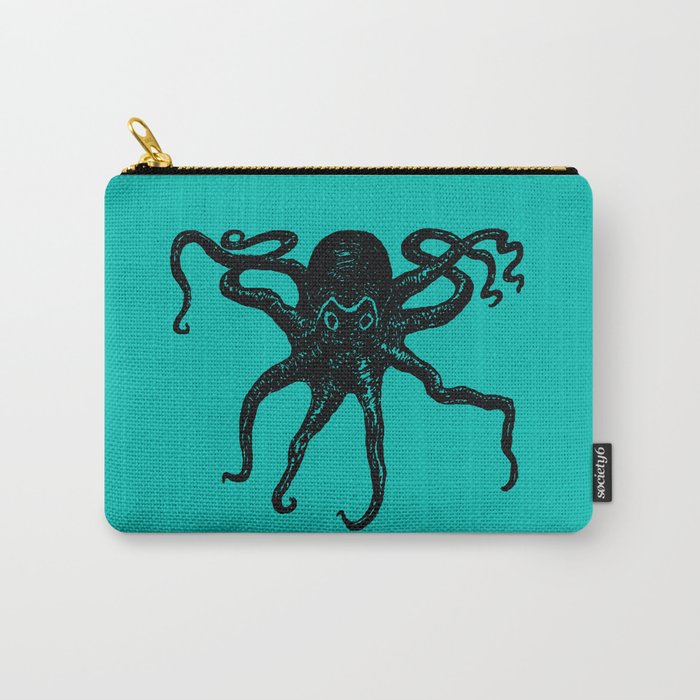 From the Deep Aqua - Octopus by Seasons Kaz Sparks Carry-All Pouch