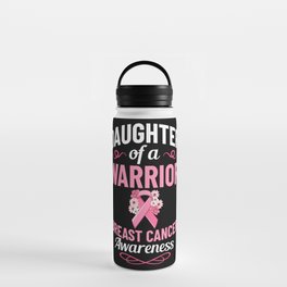 Breast Cancer Ribbon Awareness Pink Quote Water Bottle
