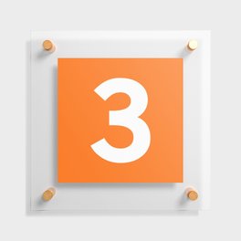Number 3 (White & Orange) Floating Acrylic Print